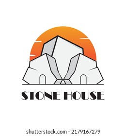 stone logo and symbol vector icon illustration design