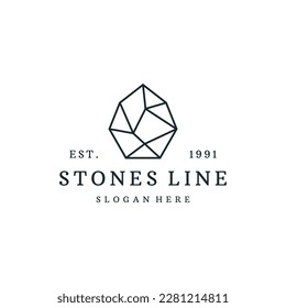 Stein Logo Vektorsymbol Illustration hipster vintage retro .