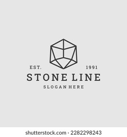 símbolo del logotipo de piedra vectorial ilustración de icono hipster vintage retro.