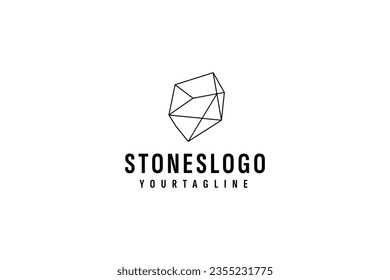 Ilustración del icono del vector del logotipo de piedra