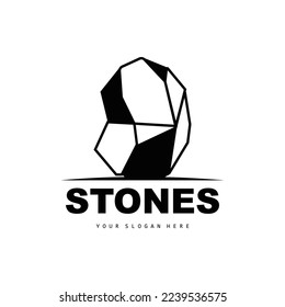 Stone Logo, Vector Stone Modern With Geometry Line Style, Design For Aesthetic Decoration, Brand Modern Product, Simple Icon Abstract Aesthetic Geometry Line