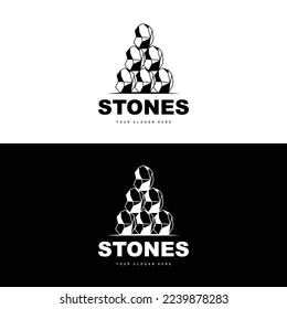 Stone Logo, Vector Stone Modern With Geometry Line Style, Design For Aesthetic Decoration, Brand Modern Product, Simple Icon Abstract Aesthetic Geometry Line