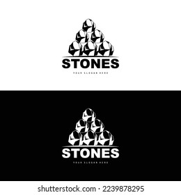 Logotipo De Piedra, Piedra Vectora Moderna Con Estilo De Línea Geométrica, Diseño Para Decoración Estética, Producto Moderno De Marca, Icono Sencillo Resumen Línea De Geometría Estética