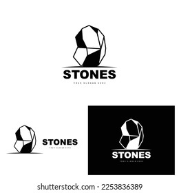 Logotipo De Piedra, Piedra Vectora Moderna Con Estilo De Línea Geométrica, Diseño Para Decoración Estética, Producto Moderno De Marca, Icono Sencillo Resumen Línea De Geometría Estética