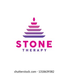 stone logo vector template with a gradient style. modern stone symbol for health and therapy. the icon of balance for medicine, healing, relaxation, recovery, business and company.