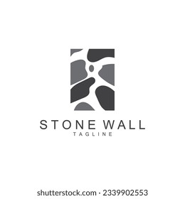 Stone Logo, Vector Zen Meditation Stone Balance Tranquility, Yoga Minimalist Simple Design, Silhouette Illustration