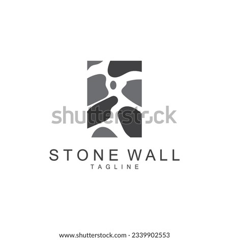 Stone Logo, Vector Zen Meditation Stone Balance Tranquility, Yoga Minimalist Simple Design, Silhouette Illustration