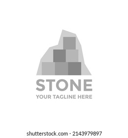 Stone logo for your company. Template logo stone. Stone logo line style. vector illustration