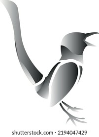 stone magpie on the forest
