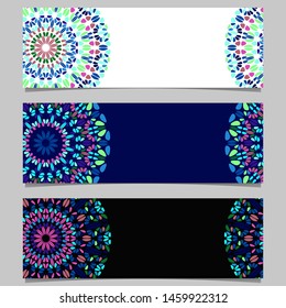 Stone mandala banner set - abstract vector design elements with colorful mandalas