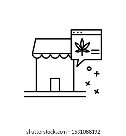 Stone marijuana web online icon. Element of narcotic