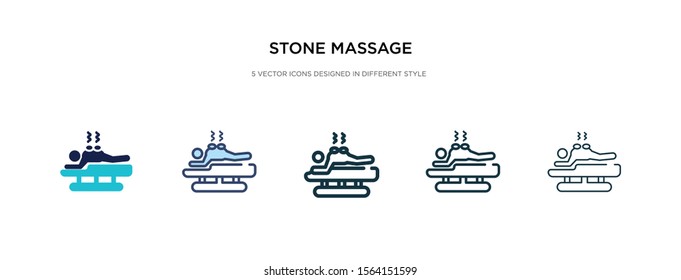 stone massage icon in different style vector illustration. two colored and black stone massage vector icons designed in filled, outline, line and stroke style can be used for web, mobile, ui