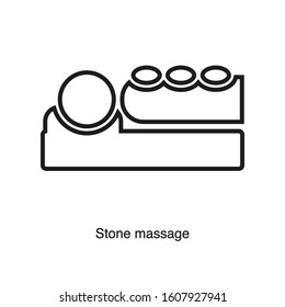 Stone massage linear icon vector on white background. Black icon illustration