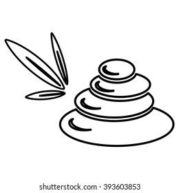 stone massage thin line icon