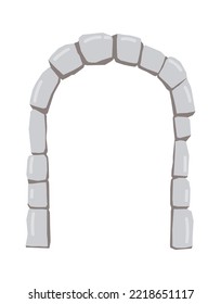 Stone medieval arch flat illustration