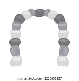 Stone medieval arch flat illustration