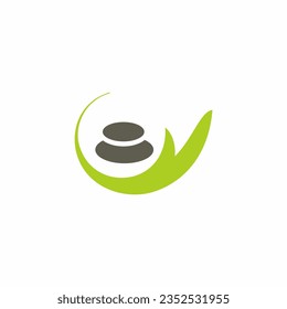 Stone meditation spa logo vector image
