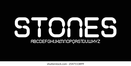 Stone, Minimal font creative modern alphabet. minimalist style fonts set. vector illustration
