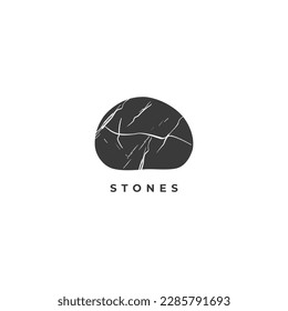 Icono vectorial de logotipo mínimo de piedra, signo, ilustración de símbolo