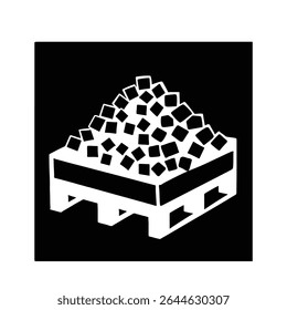 stone mining for production monochrome vector