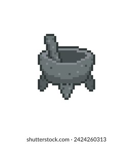Stone molcajete, pixel art object