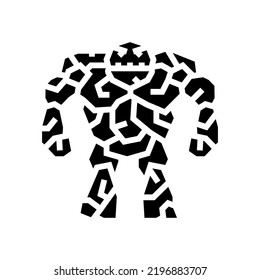 stone monster glyph icon vector. stone monster sign. isolated symbol illustration