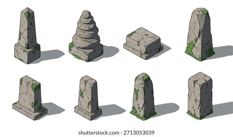 Monumentos de piedra y formaciones rocosas con sombras