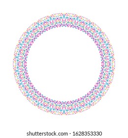 Stone mosaic round border - abstract vector design element on white background