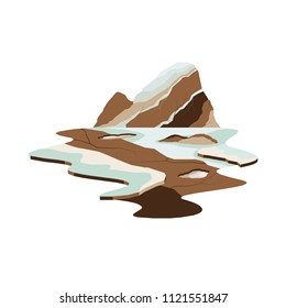 Stone Mountain Glacier Lake Landscape Vector