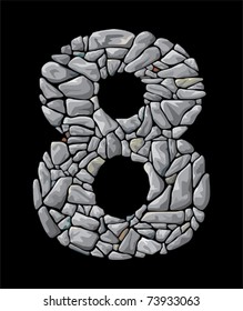 Stone numerals, graphically number eight. See more on my portfolio