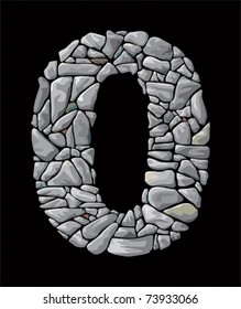 Stone numerals, graphically number zero. See more on my portfolio