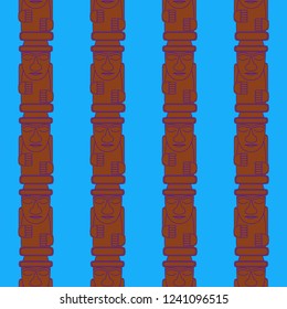 Stone object multicolored geometric harubang people seamless.