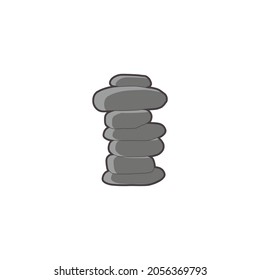 Piedra en piedra. Con contornos. Fondo blanco. Vector. 