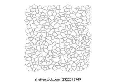 Stone on ground vector, Broken tiles mosaic pattern. texture interior background line art. set of graphics elements drawing for architecture and landscape design. cad pattern