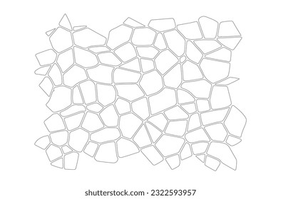 Stone on ground vector, Broken tiles mosaic pattern. texture interior background line art. set of graphics elements drawing for architecture and landscape design. cad pattern