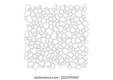 Piedra en el vector del suelo, Patrón de mosaico de tejas rotas. textura de fondo de la línea de fondo interior. conjunto de elementos gráficos de dibujo para arquitectura y diseño paisajístico. patrón de cad