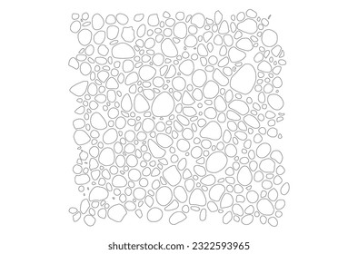 Stone on ground vector, Broken tiles mosaic pattern. texture interior background line art. set of graphics elements drawing for architecture and landscape design. cad pattern