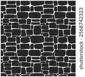 Stone on ground vector mosaic pattern. Vector seamless stone pattern. Pebble mosaic texture. Graphics elements drawing for architecture and landscape design.