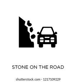 Stone on the road icon. Stone on the road symbol design from Insurance collection.