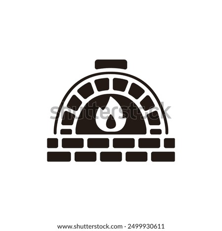 Stone oven icon. Flat silhouette version.