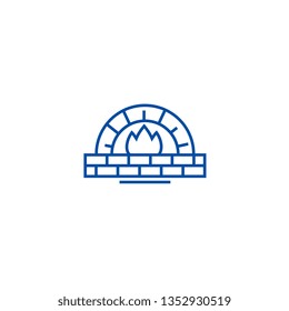 Stone Oven Line Icon Concept. Stone Oven Flat  Vector Symbol, Sign, Outline Illustration.