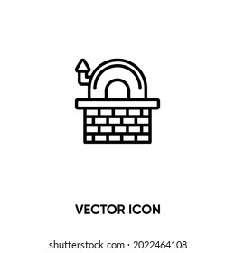 Stone oven vector icon. Modern, simple flat vector illustration for website or mobile app.Pizza oven symbol, logo illustration. Pixel perfect vector graphics	