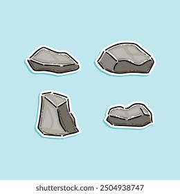 stone pack vector illustration design isolated in a blue background. Quarry. Rock pack collections