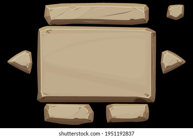 Stone panel banner with buttons for ui.