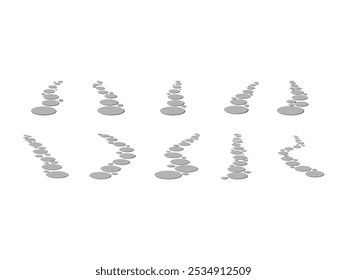 Stone path Illustration Element Set 
