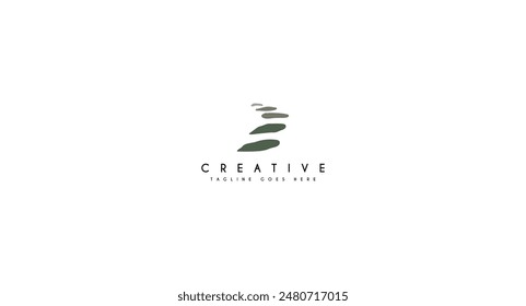 Stone path Spa aesthetic logo design vector illustration.