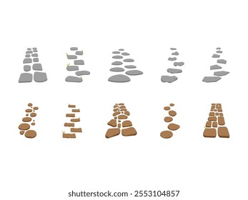 Stone Path Vector Element Set