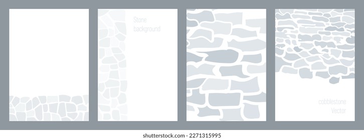 Stone pathway. Cover page design. Minimal nature background set. Vector template. Good for presentations, banners, social networks.
