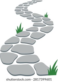 Stone Pathway Illustration. Vector Isolated