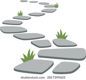 Stone Pathway Illustration. Vector Isolated